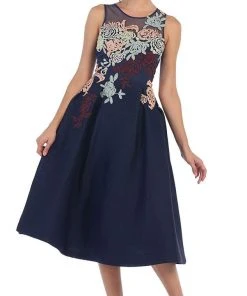 May Queen - RQ7473 Embroidered Magic Floral Cocktail Dress 12 May Queen - RQ7473 Embroidered Magic Floral Cocktail Dress