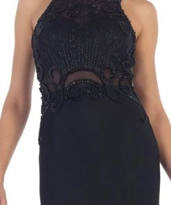 May Queen - RQ7475 Sleeveless Embellished Jersey Evening Gown Formal Gowns 12 May Queen - RQ7475 Sleeveless Embellished Jersey Evening Gown Formal Gowns