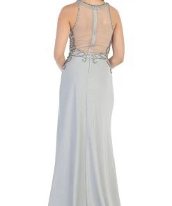 May Queen - RQ7475 Sleeveless Embellished Jersey Evening Gown Formal Gowns 15 May Queen - RQ7475 Sleeveless Embellished Jersey Evening Gown Formal Gowns
