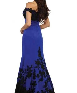 May Queen - RQ7499 Two Toned Off Shoulder Mermaid Gown Formal Gowns