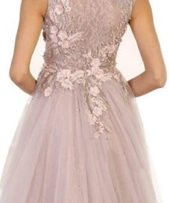 May Queen - RQ7527 Sleeveless Pearl Embellished Evening Gown Formal Gowns