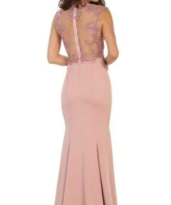 May Queen - RQ7534 Beaded Queen Anne Mermaid Gown Formal Gowns