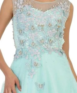 Formal Gowns May Queen - RQ7543 Embellished Illusion Bateau A-line Evening Gown 13 Formal Gowns May Queen - RQ7543 Embellished Illusion Bateau A-line Evening Gown