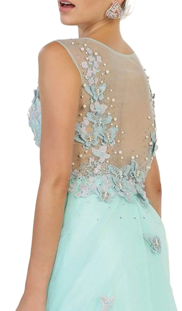 Formal Gowns May Queen - RQ7543 Embellished Illusion Bateau A-line Evening Gown 8 Formal Gowns May Queen - RQ7543 Embellished Illusion Bateau A-line Evening Gown