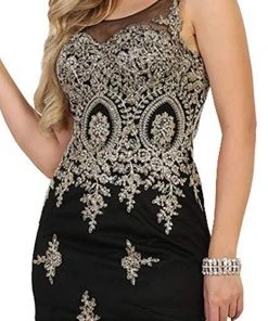 May Queen - RQ7546 Gilded Illusion Scoop Trumpet Dress Formal Gowns