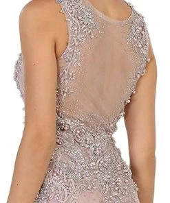 May Queen - RQ7551 Embellished Illusion Jewel Sheath Prom Gown 12 May Queen - RQ7551 Embellished Illusion Jewel Sheath Prom Gown