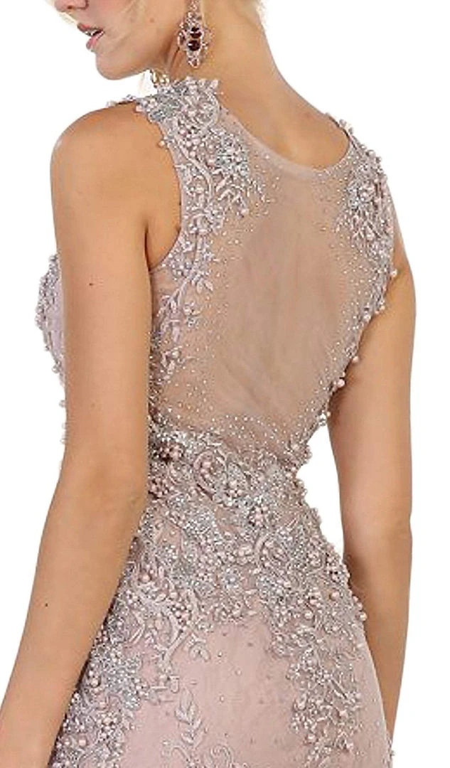 May Queen - RQ7551 Embellished Illusion Jewel Sheath Prom Gown 6 May Queen - RQ7551 Embellished Illusion Jewel Sheath Prom Gown