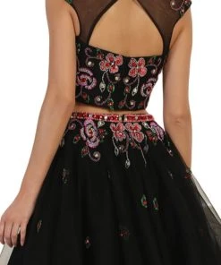 May Queen - RQ7559 Multicolored Embellished Two Piece A-line Dress
