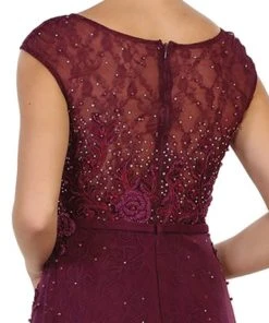 May Queen - RQ7568 Beaded Lace Illusion Bateau Sheath Mother Of The Bride Dress 13 May Queen - RQ7568 Beaded Lace Illusion Bateau Sheath Mother Of The Bride Dress