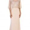 Formal Gowns May Queen - RQ7592 Bead Embellished Capelet Evening Gown