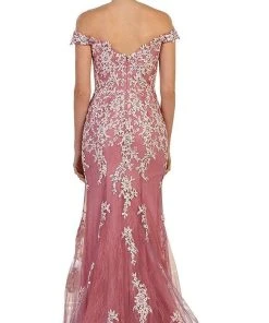 May Queen - RQ7593 Off-Shoulder Bead Embellished Sheath Prom Gown Formal Gowns 9 May Queen - RQ7593 Off-Shoulder Bead Embellished Sheath Prom Gown Formal Gowns