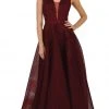 Formal Gowns May Queen - RQ7606 Embroidered Plunging A-Line Dress 1 Formal Gowns May Queen - RQ7606 Embroidered Plunging A-Line Dress