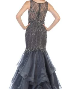 May Queen - RQ7634 Bead Embellished Tiered Mermaid Gown