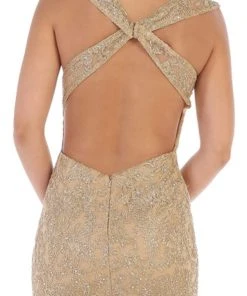 May Queen - RQ7635 Embellished Plunging V-neck Mermaid Dress 11 May Queen - RQ7635 Embellished Plunging V-neck Mermaid Dress