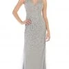 May Queen - RQ7650 Crystal Beaded V-neck Sheath Dress 2 May Queen - RQ7650 Crystal Beaded V-neck Sheath Dress