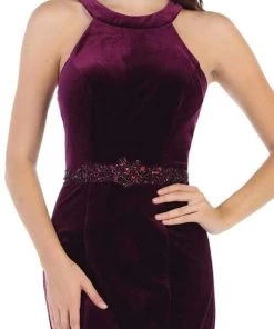 May Queen - RQ7652 Fitted Jewel Sheath Evening Dress