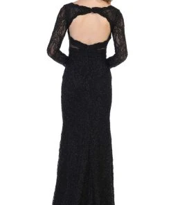 May Queen - RQ7657 Lace Plunging V Neck Evening Dress 9 May Queen - RQ7657 Lace Plunging V Neck Evening Dress