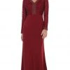 May Queen - RQ7692 Applique Long Sleeve Column Dress