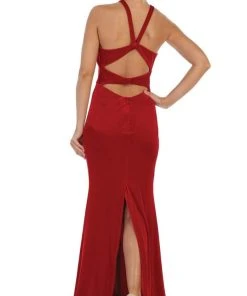 May Queen - RQ7693 Multi-Cutout Velvet Sheath Gown Formal Gowns