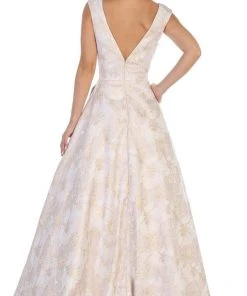 Formal Gowns May Queen - RQ7714 V-Neck A-Line Evening Dress