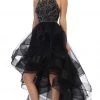 May Queen - RQ7717 Jeweled Illusion Halter High Low Gown 1 May Queen - RQ7717 Jeweled Illusion Halter High Low Gown