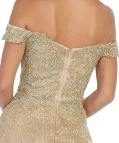 Formal Gowns May Queen - RQ7722 Embellished Off-Shoulder A-line Dress 9 Formal Gowns May Queen - RQ7722 Embellished Off-Shoulder A-line Dress