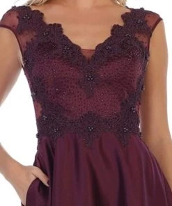 May Queen - RQ7723 Beaded Lace A-Line Evening Gown Formal Gowns 11 May Queen - RQ7723 Beaded Lace A-Line Evening Gown Formal Gowns