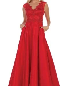 May Queen - RQ7723 Beaded Lace A-Line Evening Gown Formal Gowns 16 May Queen - RQ7723 Beaded Lace A-Line Evening Gown Formal Gowns