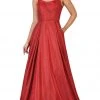 Formal Gowns May Queen - RQ7726 Scoop Pleated A-Line Evening Gown