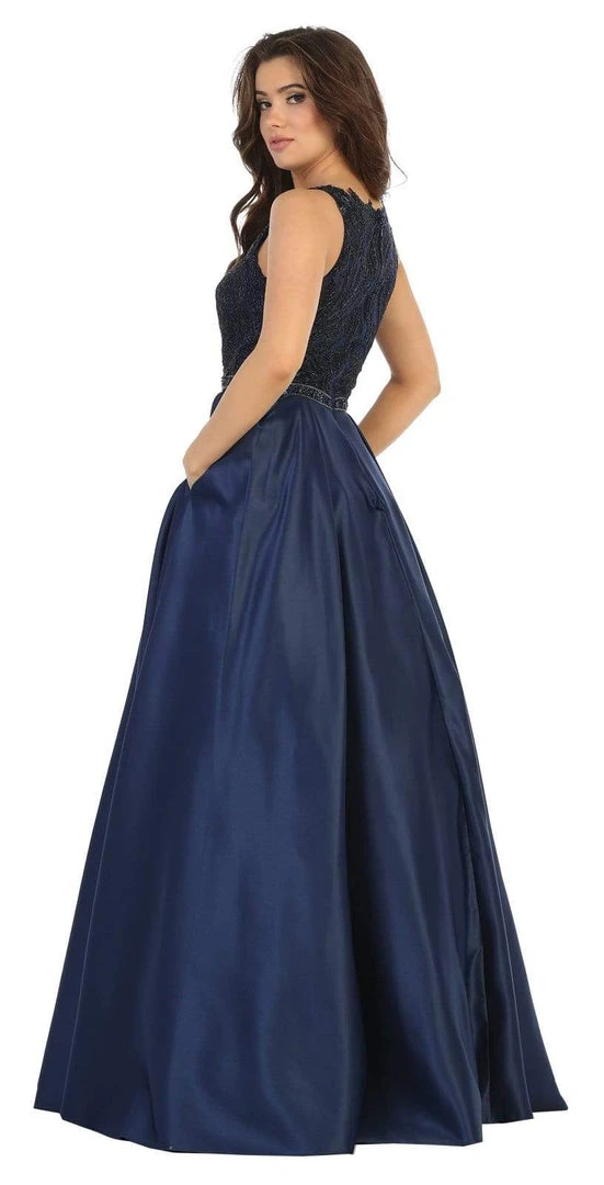 May Queen - RQ7744 Sleeveless Embellished Bateau Ballgown Formal Gowns 8 May Queen - RQ7744 Sleeveless Embellished Bateau Ballgown Formal Gowns