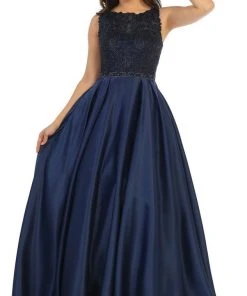 May Queen - RQ7744 Sleeveless Embellished Bateau Ballgown Formal Gowns 13 May Queen - RQ7744 Sleeveless Embellished Bateau Ballgown Formal Gowns