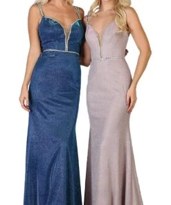 May Queen - RQ7758 Plunging Sweetheart Sheath Dress Formal Gowns