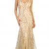 May Queen - RQ7763 Embellished Plunging V-neck Trumpet Dress Formal Gowns