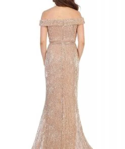 May Queen - RQ7799 Embellished Off-Shoulder Trumpet Dress Formal Gowns