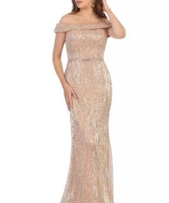 May Queen - RQ7799 Embellished Off-Shoulder Trumpet Dress Formal Gowns