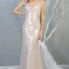 Formal Gowns May Queen - RQ7838 V-neck Wrapped Trumpet Dress