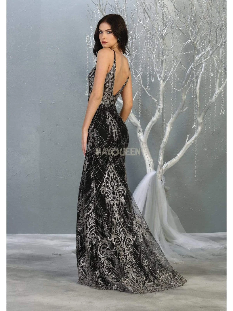 May Queen - RQ7843 Fully Embellished V-Neck Mermaid Dress Formal Gowns 4 May Queen - RQ7843 Fully Embellished V-Neck Mermaid Dress Formal Gowns