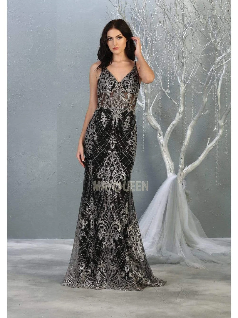 May Queen - RQ7843 Fully Embellished V-Neck Mermaid Dress Formal Gowns 3 May Queen - RQ7843 Fully Embellished V-Neck Mermaid Dress Formal Gowns