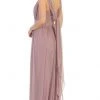 May Queen - Ruched Asymmetric Sheath Dress MQ1746 - 1 Pc Mauve In Size 18 Available
