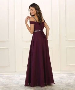 May Queen - Ruched Off Shoulder Bridal Dress MQ-1515 - 1 Pc Hunter Green In Size 8 Available