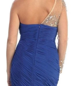 Cocktail Dresses May Queen - Ruched One Shoulder Sleeve Cocktail Dress 11 Cocktail Dresses May Queen - Ruched One Shoulder Sleeve Cocktail Dress