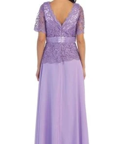 Formal Gowns May Queen - Scalloped V-neck A-line Mother Of The Bride Dress 11 Formal Gowns May Queen - Scalloped V-neck A-line Mother Of The Bride Dress