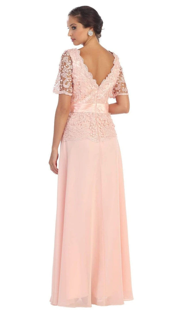 Formal Gowns May Queen - Scalloped V-neck A-line Mother Of The Bride Dress 10 Formal Gowns May Queen - Scalloped V-neck A-line Mother Of The Bride Dress