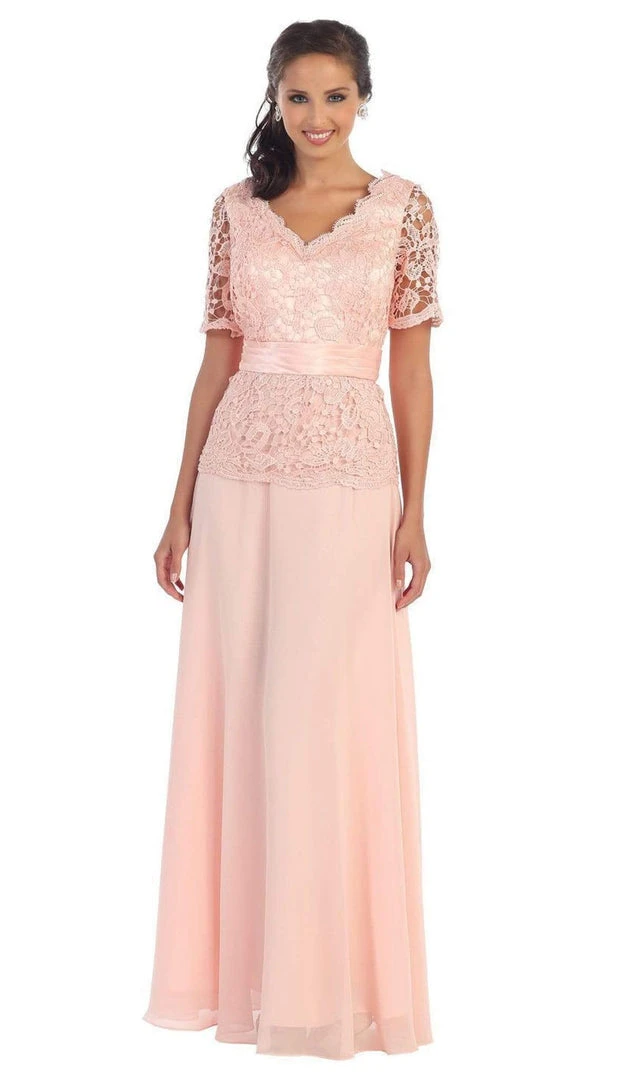 Formal Gowns May Queen - Scalloped V-neck A-line Mother Of The Bride Dress 9 Formal Gowns May Queen - Scalloped V-neck A-line Mother Of The Bride Dress