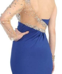 May Queen - Sequined One Shoulder Sleeve Evening Gown Formal Gowns 16 May Queen - Sequined One Shoulder Sleeve Evening Gown Formal Gowns