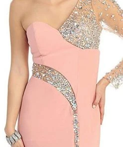 May Queen - Sequined One Shoulder Sleeve Evening Gown Formal Gowns 13 May Queen - Sequined One Shoulder Sleeve Evening Gown Formal Gowns