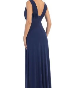 Formal Gowns May Queen - Sleeveless Ruched Panel A-Line Long Bridesmaid Dress 17 Formal Gowns May Queen - Sleeveless Ruched Panel A-Line Long Bridesmaid Dress