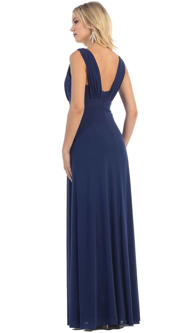Formal Gowns May Queen - Sleeveless Ruched Panel A-Line Long Bridesmaid Dress 5 Formal Gowns May Queen - Sleeveless Ruched Panel A-Line Long Bridesmaid Dress