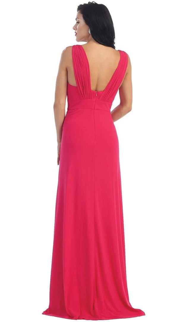 Formal Gowns May Queen - Sleeveless Ruched Panel A-Line Long Bridesmaid Dress 11 Formal Gowns May Queen - Sleeveless Ruched Panel A-Line Long Bridesmaid Dress