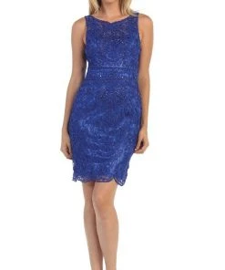 May Queen - Soutache Lace Illusion Bateau Sheath Cocktail Dress Cocktail Dresses 14 May Queen - Soutache Lace Illusion Bateau Sheath Cocktail Dress Cocktail Dresses